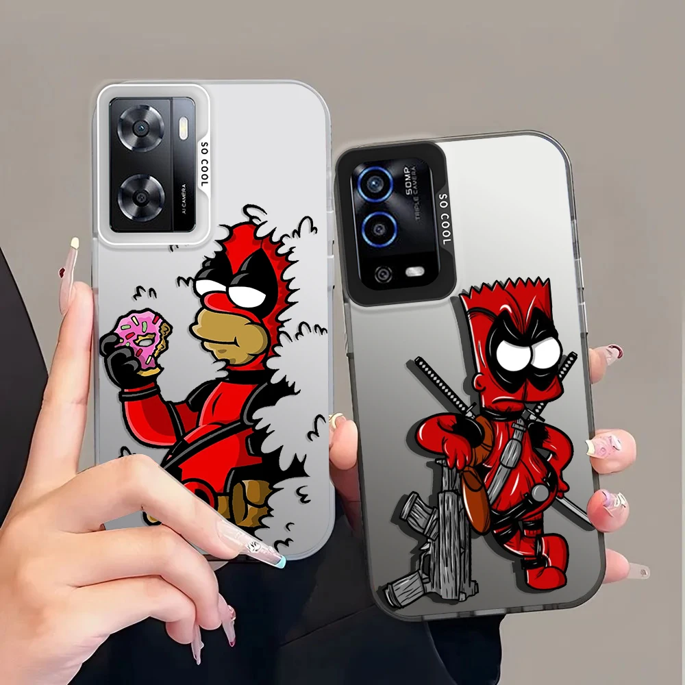 Cartoon Simpsons Warrior For OPPO Realme C21 C15 9i C55 C53 C35 C33 C31 C21Y 11Pro 5G Fashion Colorful Silver Phone Case