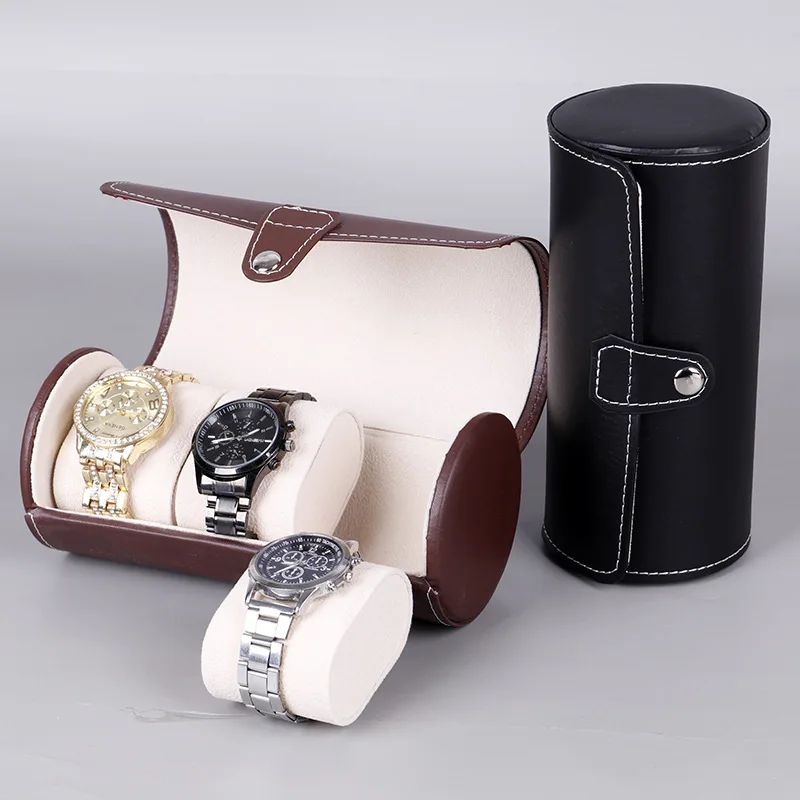 

PU Leather Watch Box - Triple Cylinder Display Case for Mechanical Watches & Jewelry (Luxury Watch Storage Organizer)