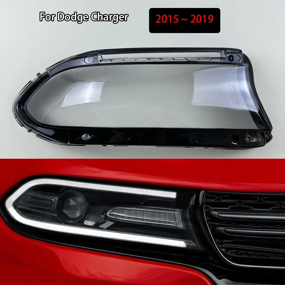 For Dodge Charger 2015 2016 2017 2018 2019 Headlight Lampshade Transparent Headlamp Cover Lens Replace Original Plexiglass Shell