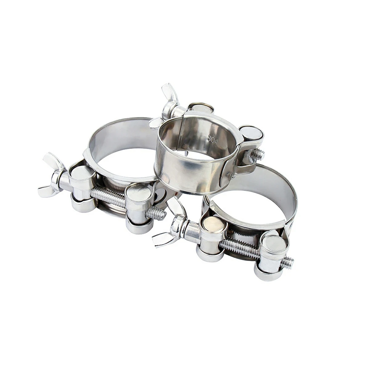304 Stainless Steel Hand Tight Strong Hoop/Butterfly  Thickened Clamp