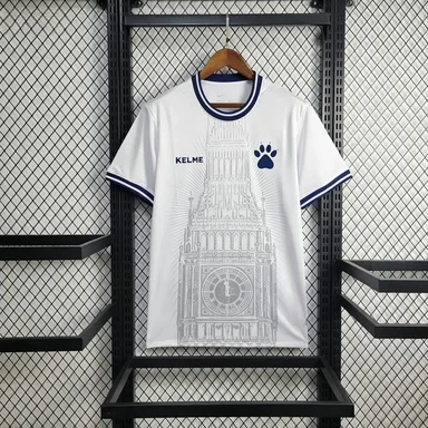 Unisex Solid White Crew Neck Sport T Shirt Landmark Building Print Double Navy Trim Cuff Quick Dry Training Short Sleeve Top
