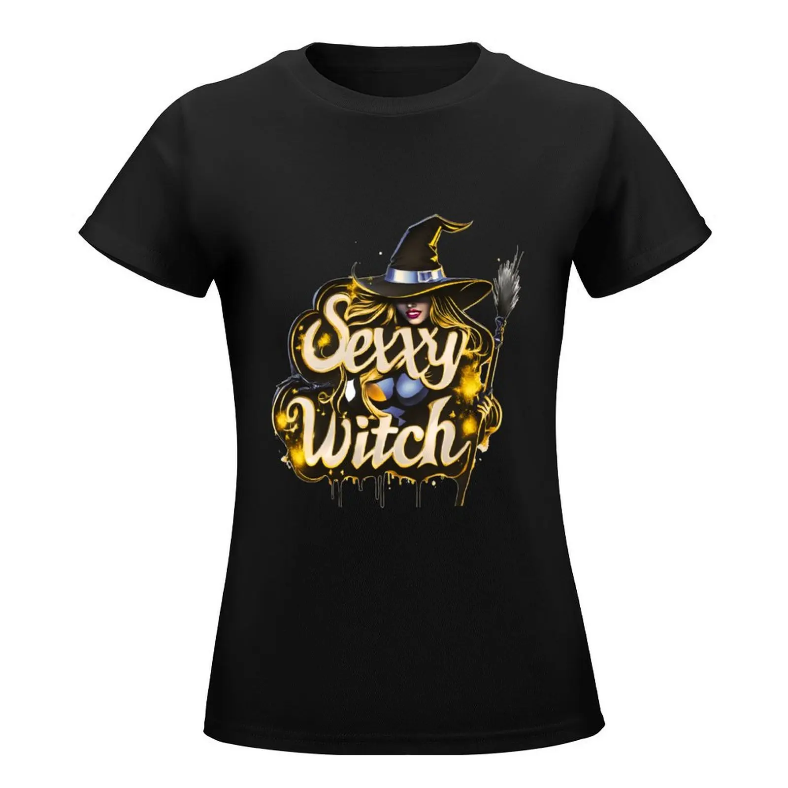 Sexy Halloween Witch T-Shirt customs design your own quick drying animal print shirt for girls Short sleeve tee womans clothing