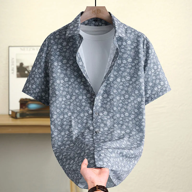 

Casual Short Sleeve Blouse Men's Streetwear Fashion Shirt Streetdress Hombre Male Clothing Spring Autumn Camisa Men's Shirts New