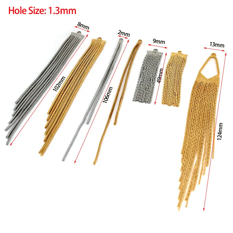 2Pcs 24K Gold Brass Chain Tassel Earring Charms Pendants Jewelry Earring Making Supplies DIY Findings Decoration Accessories image 3
