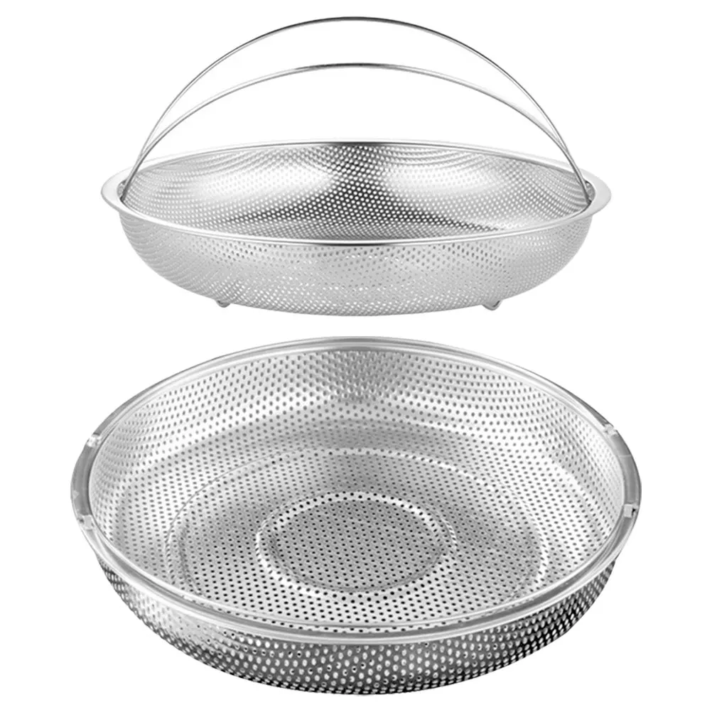 

2pcs 25.5CM 22.5CM Stainless Steel Steamer Basket for Rice Eggs Fish Vegetable Reusable Food Steaming Rack Stackable