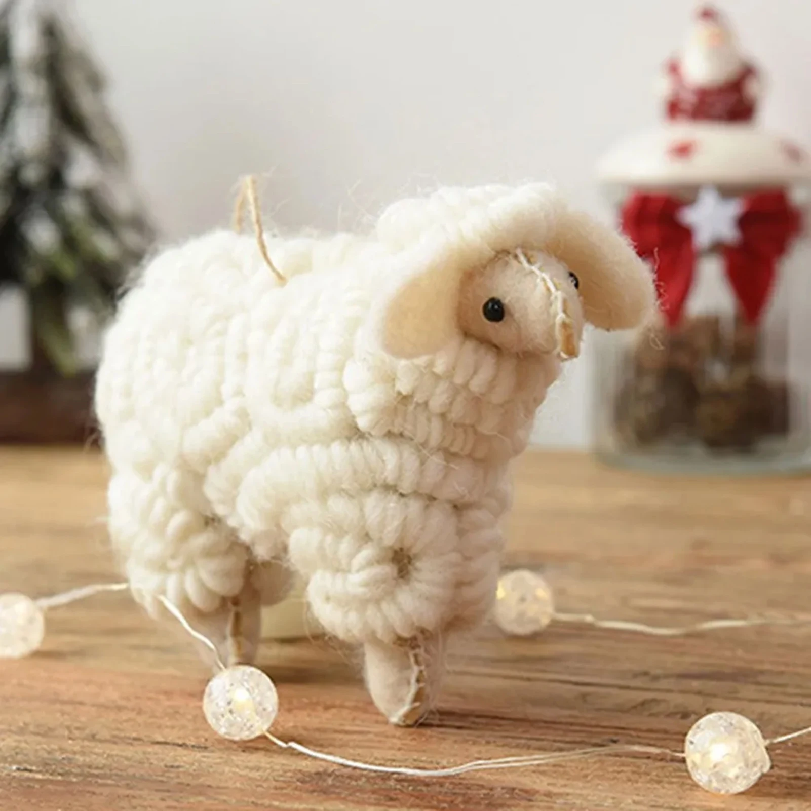 

12x14cm Cartoon Sheep Pendant 3D Acrylic Animal Hanging For Xmas Tree Door Handle 2025 Navidad New Year Party Decoration Supply