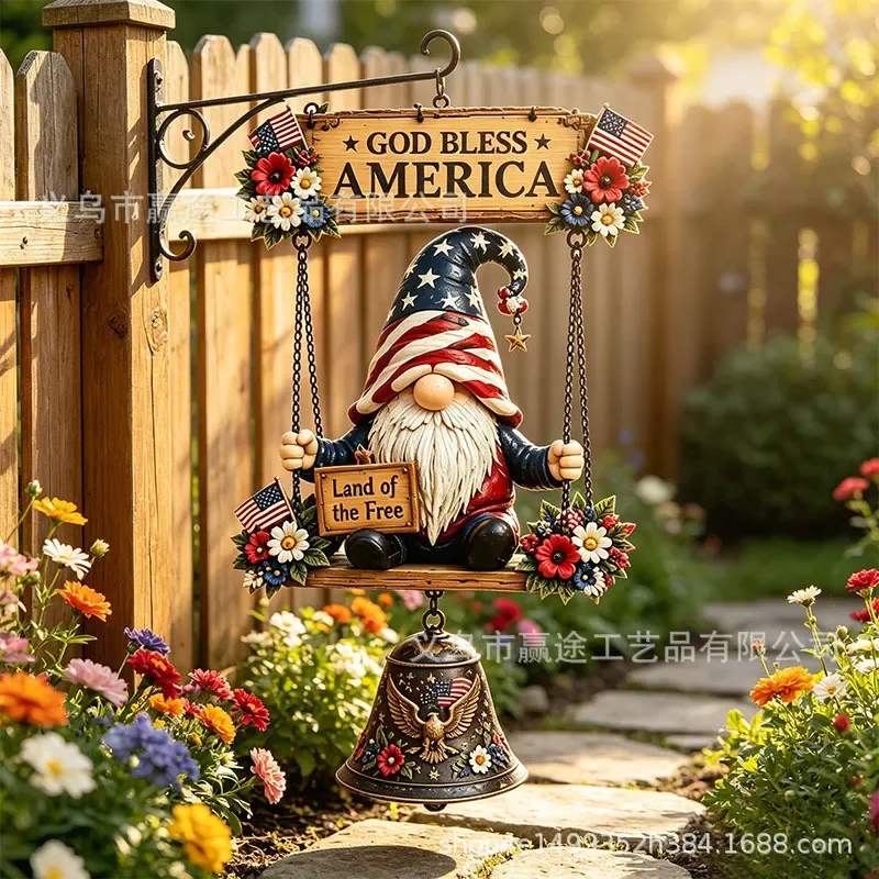 Resin Dwarf Wind Chime Outdoor Garden Decoration Unique Hanging Ornament for Yard Patio Landscape Craft