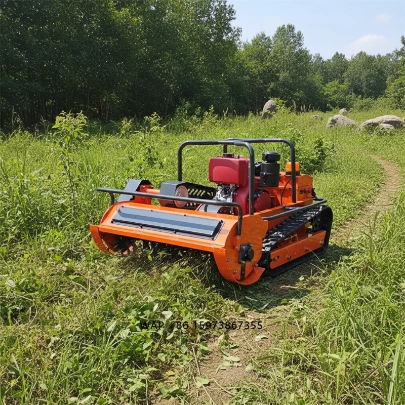 CE EPA Engine Grass Cutting Machine Agriculture Rubber Tracks Remote Control Robot Lawn Mower