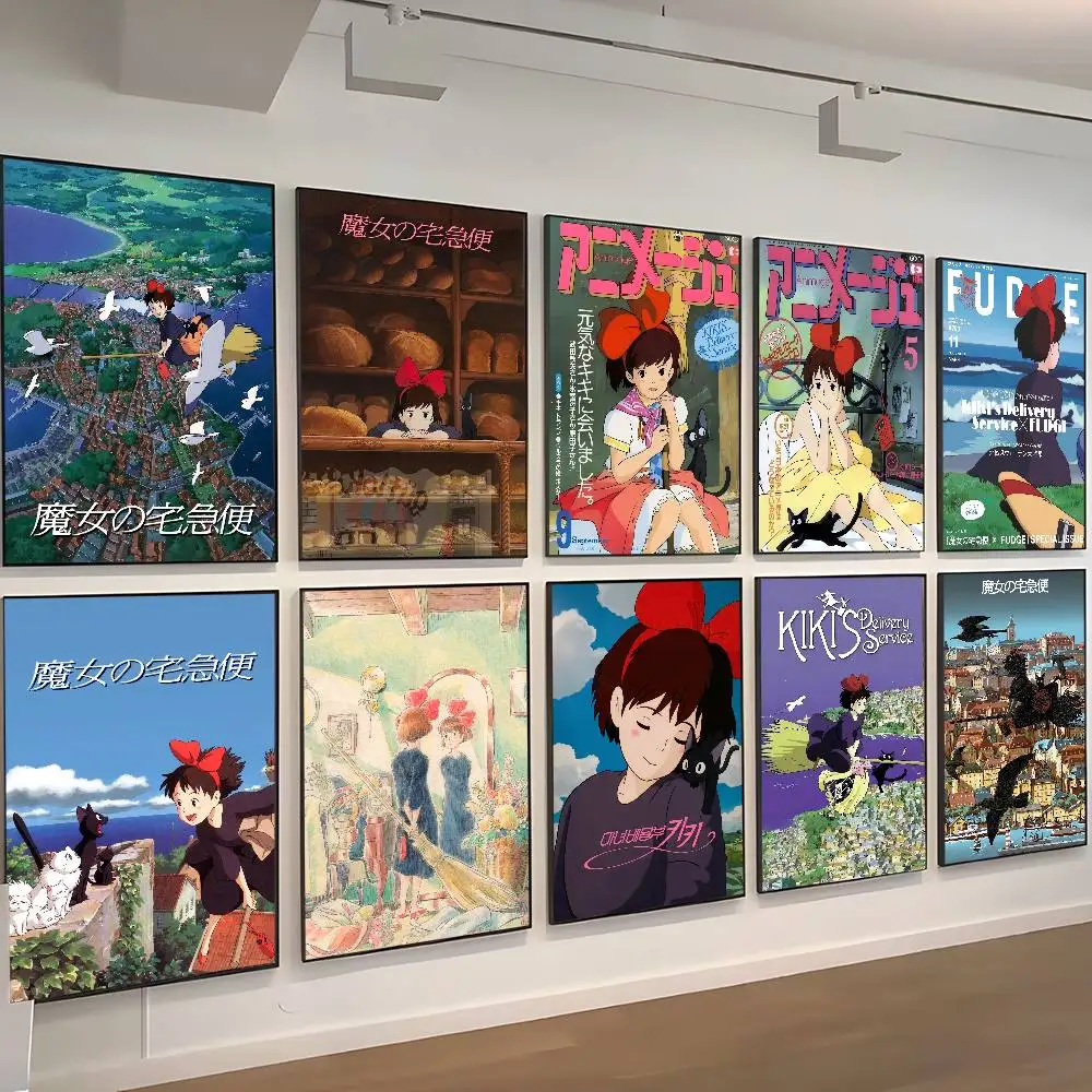 Pósteres clásicos vintage de Anime K-Kikis D-Delivery Service, impresiones en papel blanco, pósteres artísticos, decoración de habitación Kawaii