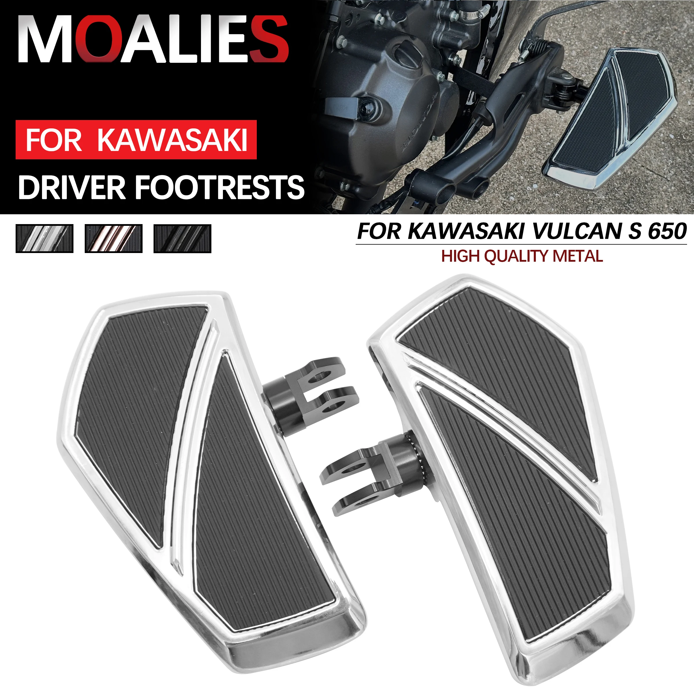 

For Kawasaki Vulcan S 650 EN650 VN650 2015-2023 Motorcycle Front&Rear Foot Rest Rider&Passenger Footboard Driver Wide Footrests