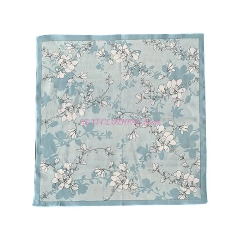 N5KF Lightweight Colorful Handkerchief Floral Pattern Hankie Washable Chest Towel Pocket Handkerchief for Adult Wedding Party