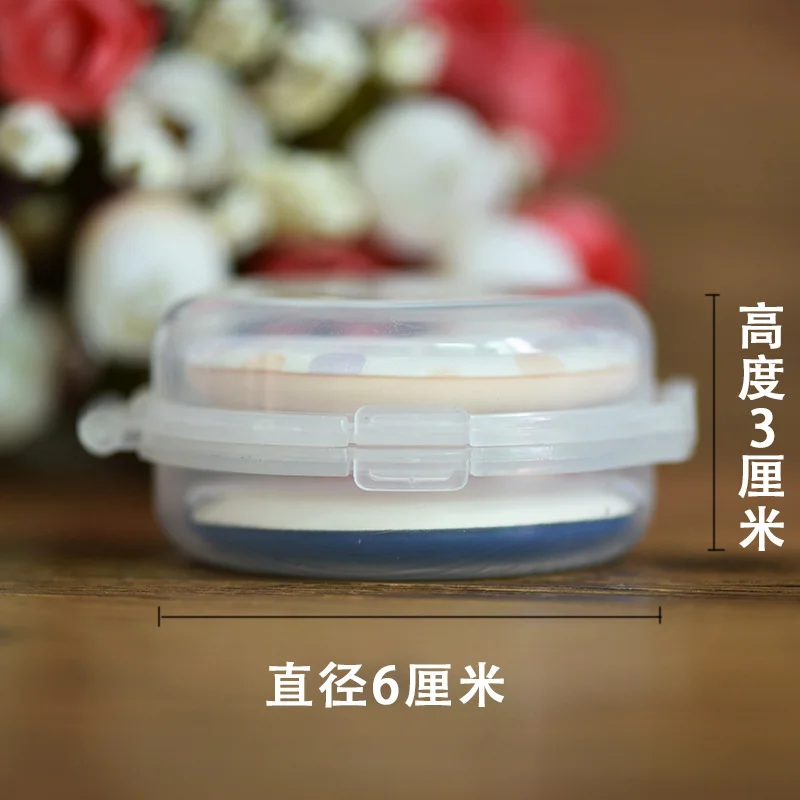 1/2 pièces clair Double couche détachable coussin d'air poudre bouffée étui détachable en plastique maquillage bouffée boîte de rangement avec couvercle anti-poussière