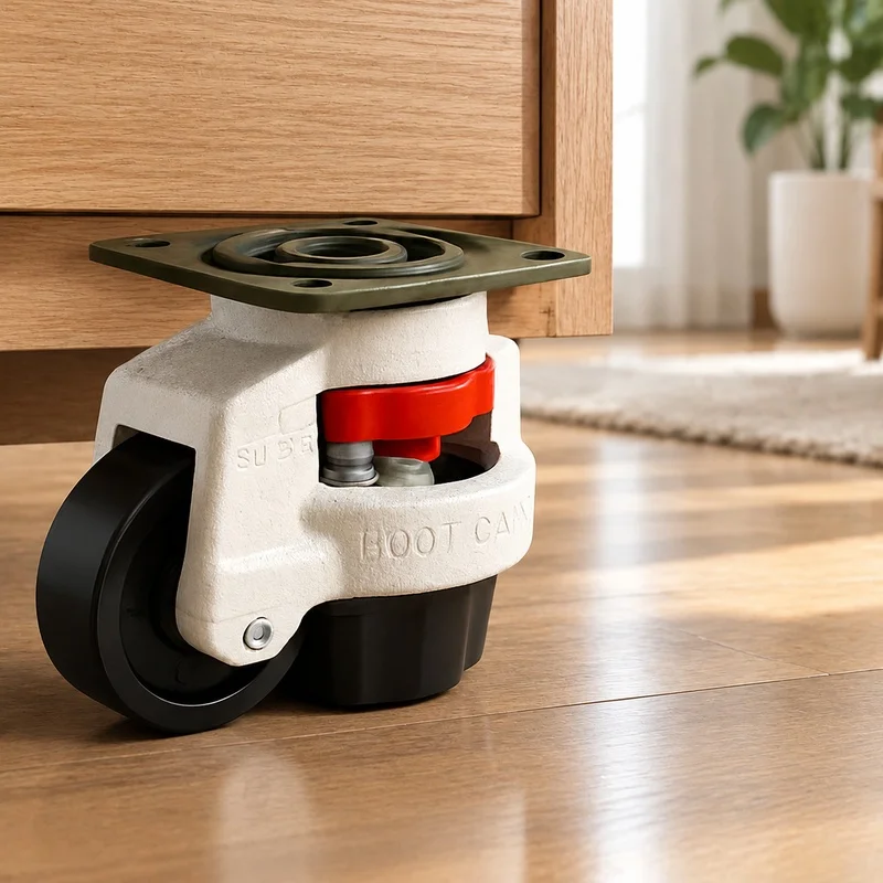 Industrial-Grade Height-Adjustable Caster Wheels with Non-Slip Design for Workbenches and Vending Machines
