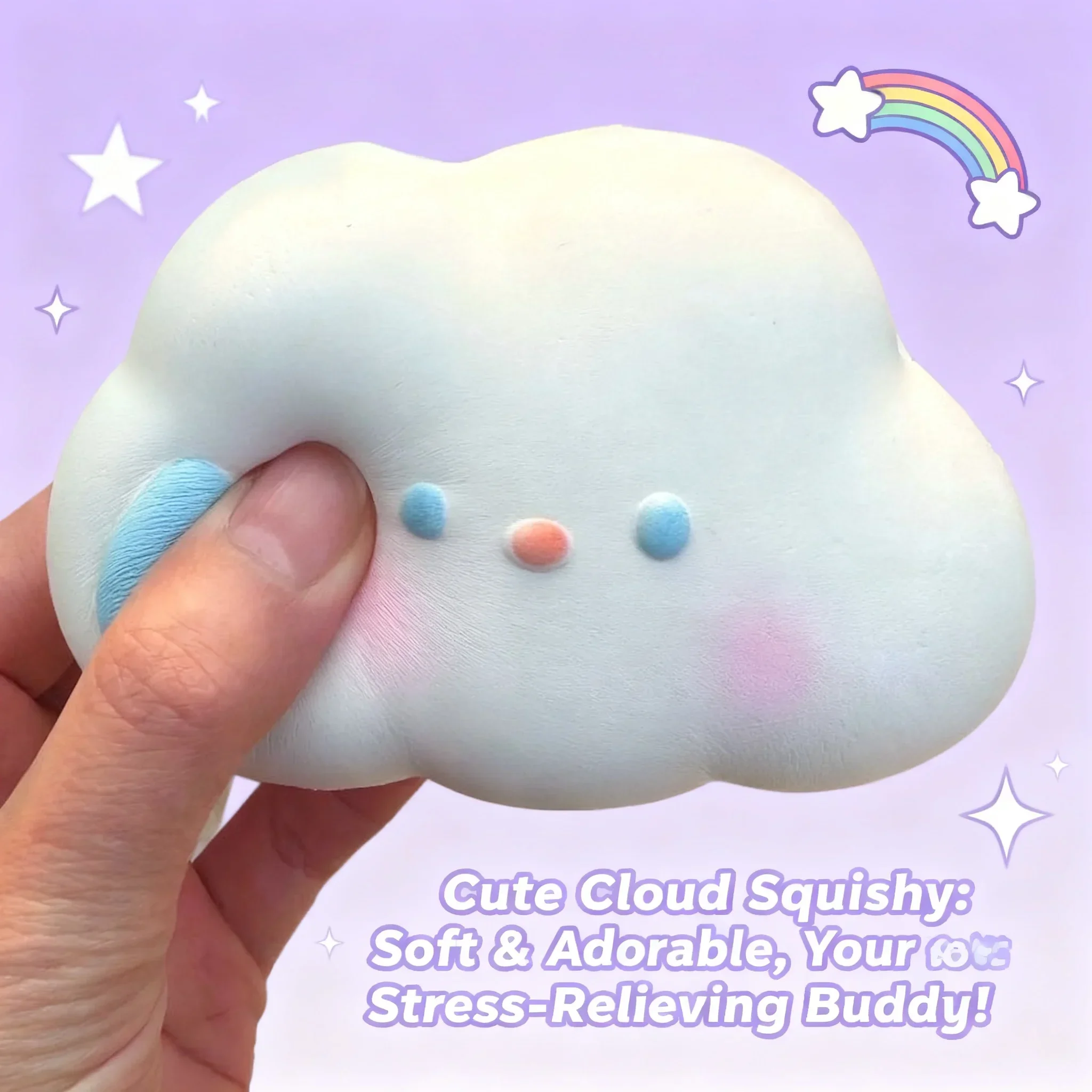 Soft Squishy Bread Fidget Toy Milky White Decompression Stress Anti Simulated Cloud Squeeze Toy Gift for Adults