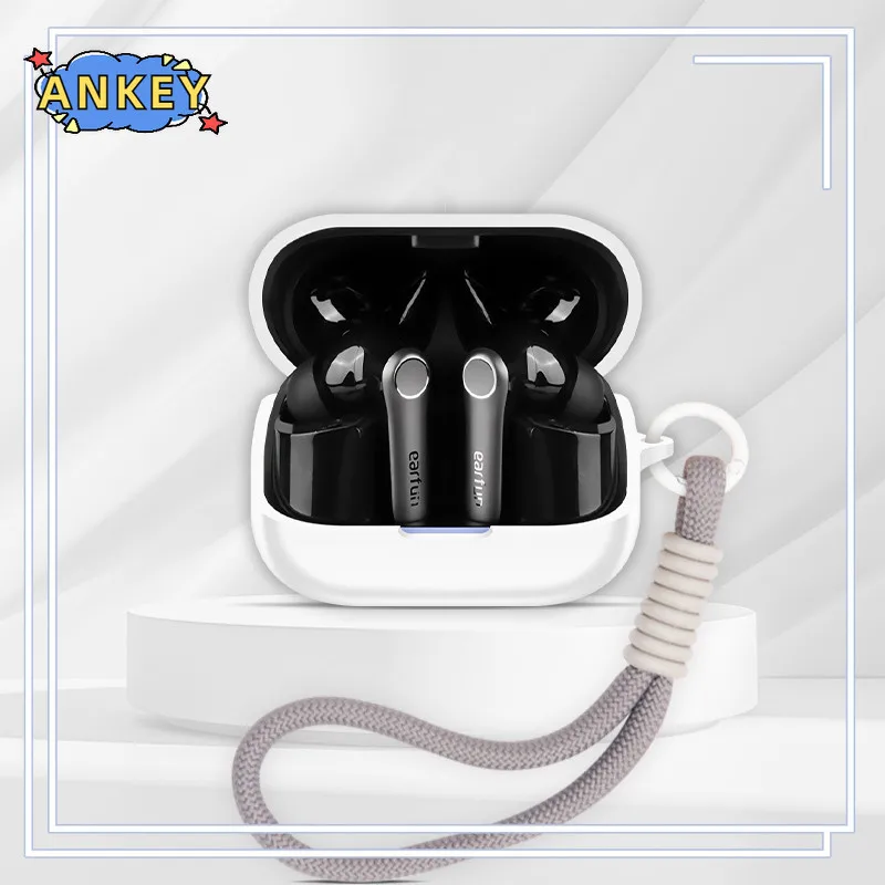 ل EarFun Air Pro 4 + حافظة غطاء ناعم EarFun Air Pro 4 Plus سماعات أذن قذائف كم حبل اليد حزام الملحقات