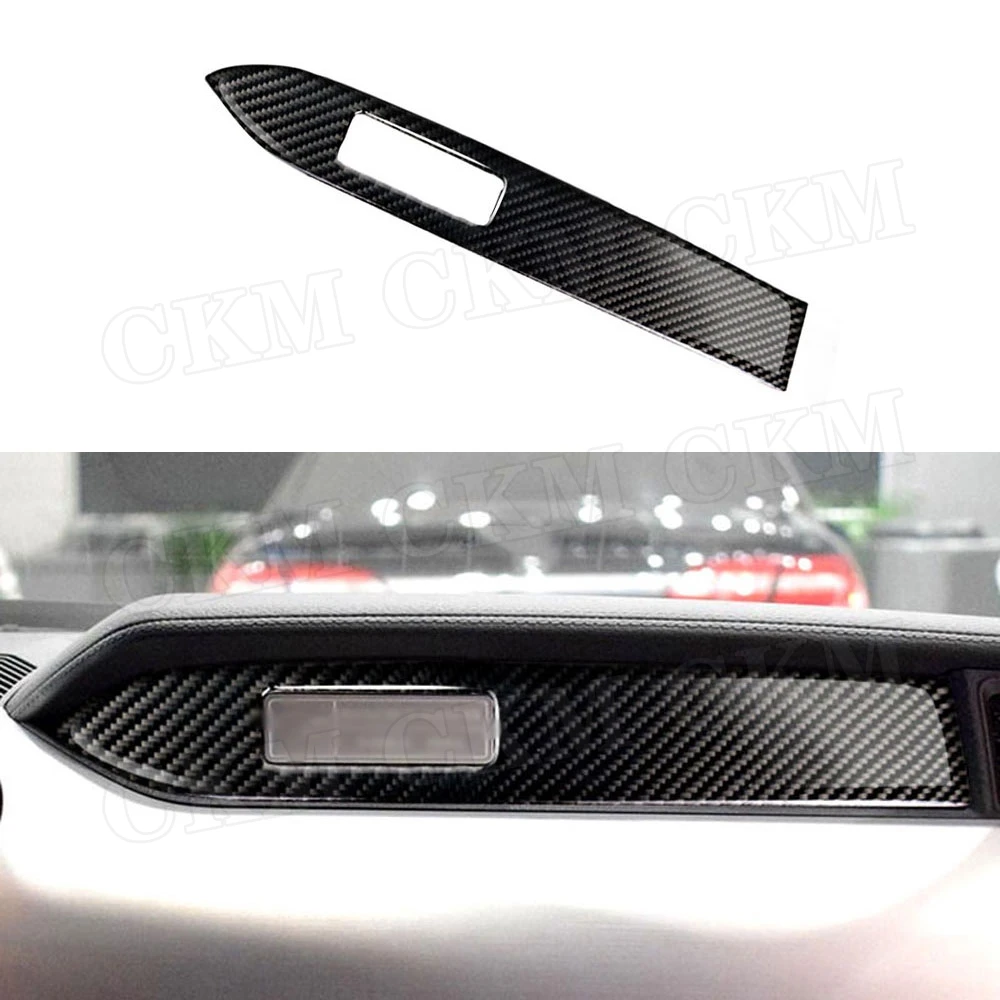 Carbon Fiber Car Dashboard Trim Decoration Strip Sticker Cover For Ford Mustang 2015 2016 2017 LHD Car Styling