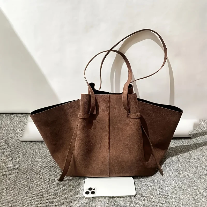 Custom Name Initials Large Capacity Faux Suede Tote Bags For Women Luxury Designer Handbags Purses 2024 New In Underarm Shoulder