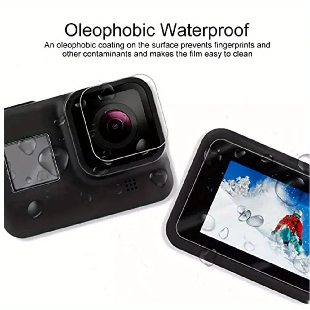 Protective Silicone Case For GoPro Hero 8 Black Tempered Glass Screen Protector Film Lens Cap Cover For Go Pro 8 Accessory