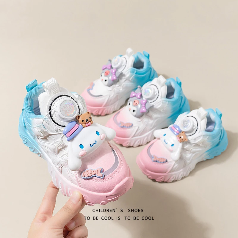 Girl Shoe Sanrios Kuromi Spring Autumn New Cartoon Child Anime Sneakers Breathable Soft Bottom Kawaii Cartoon Casual Shoes