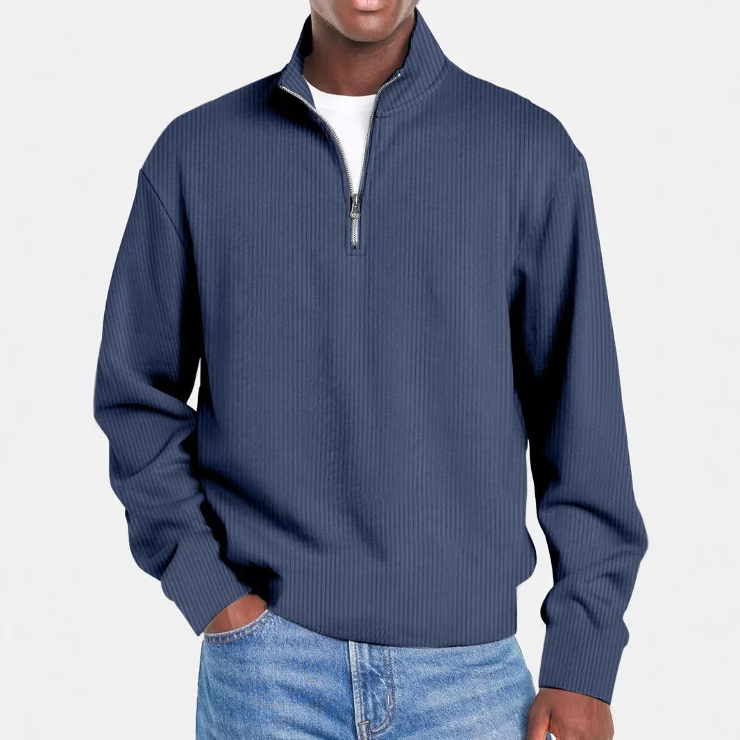 LIBIELIY Autumn Spring Men's Casual Trendy Long Sleeve Half-zipper Stand Collar Sports Hoodies New Fashion Solid Color Sweatshir