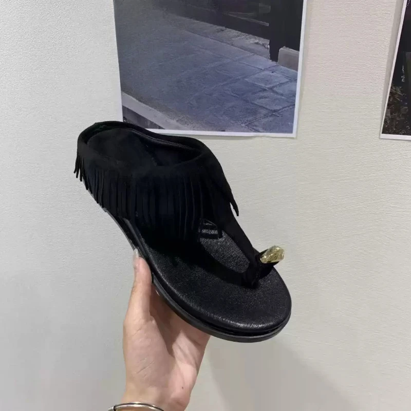 

2026 Tassel Slippers Autumn New Round Toe Deep Mouth Suede Soft Shoe