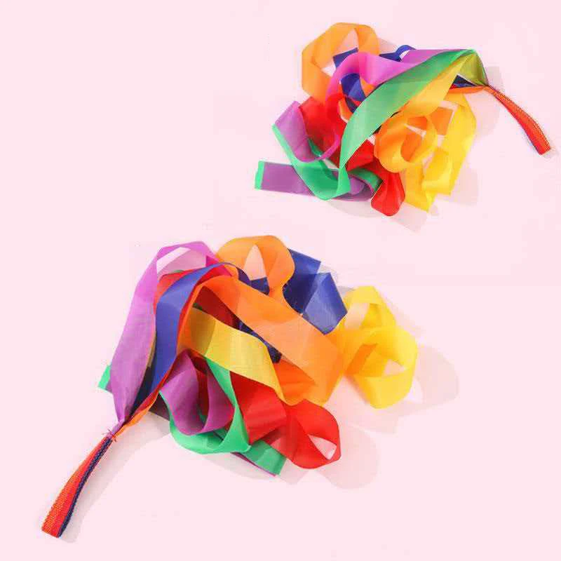 2PCS Dance Ribbons Rhythm Ribbon Wrist Streamers Hand Held Kids Adults Teens Boys Girls Rhythmic Gymnastics Party Favors
