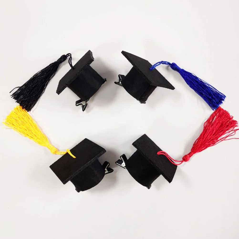 Faixa de cabeça infantil com borla, chapéu de formatura, toppers de garrafa, decorações, clipe de médico