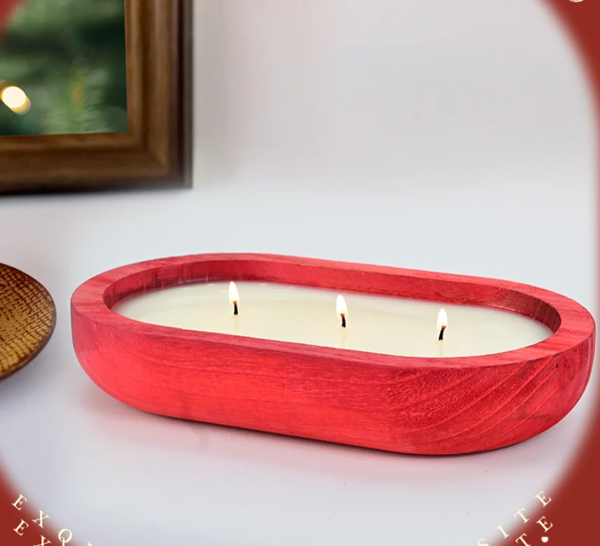 

68JOI2KIDL Solid Wood Aromatherapy Candle Tray for Dining Room Ambiance Wooden Candle Holder