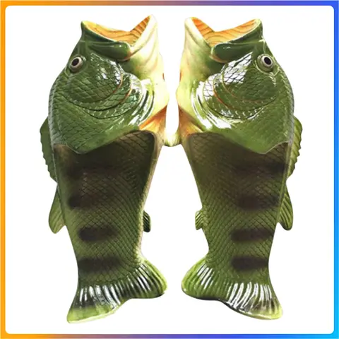2025 pantoufles drôles pour femmes Couple chaussures chaussures de famille sandales Parent-enfant grande taille 32-46 chaussures de plage d'été pantoufles de poisson