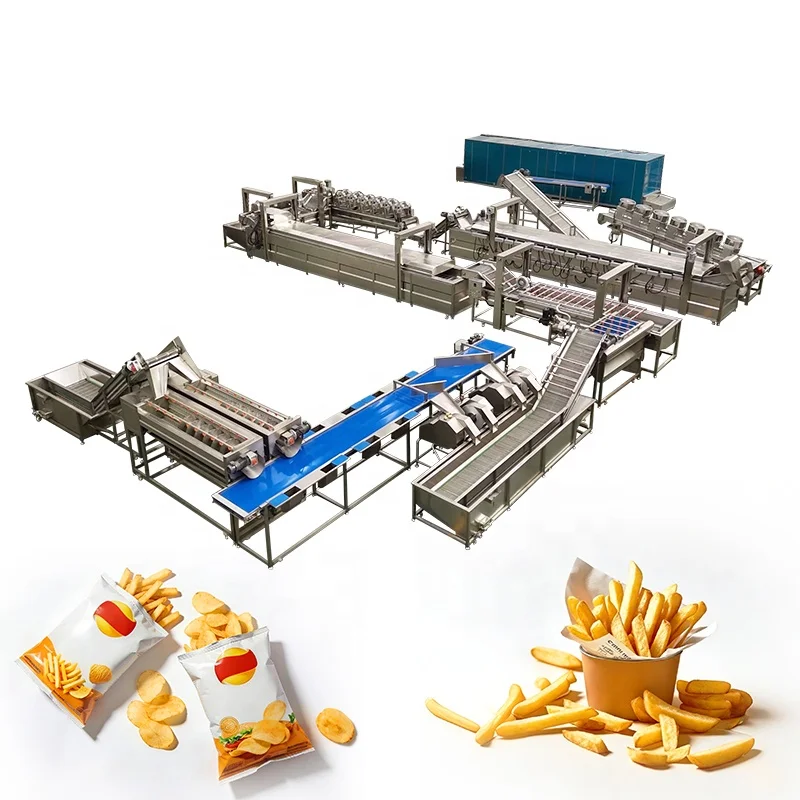 Fresh Potato French Fries Production Line High Yield Durable Chips Making Machine Custom