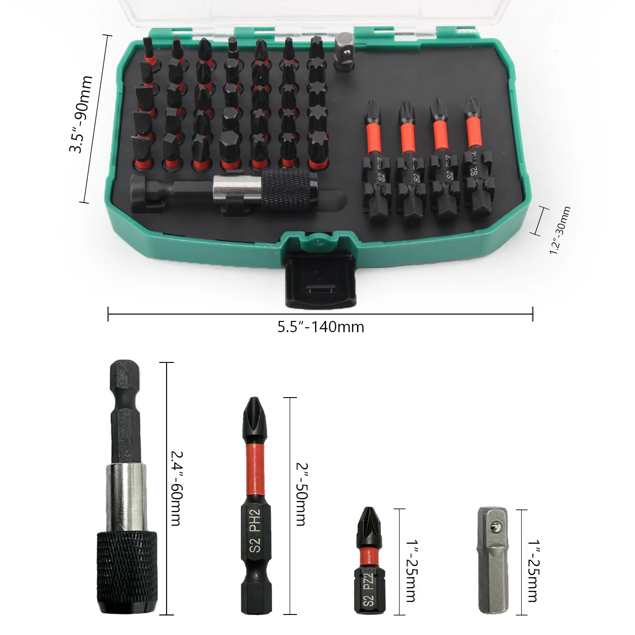 41-in-1, Magnetic Impact-Resistant Bit Set, with Extension Rod Socket, S2 Steel, High Strength, Durable, Quick Change, Suitable for Multiple Scenarios, Household Repair Tools, DIY Tool Set / Hand Tool Kit / Home Renovation Tools