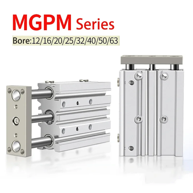 MGPM SMC size Compact Guide Cylinder BORE 12 16 20 25 32 40 50 63 Stroke 10 20 25 30 40 50 75 100 125 150 200 250 300