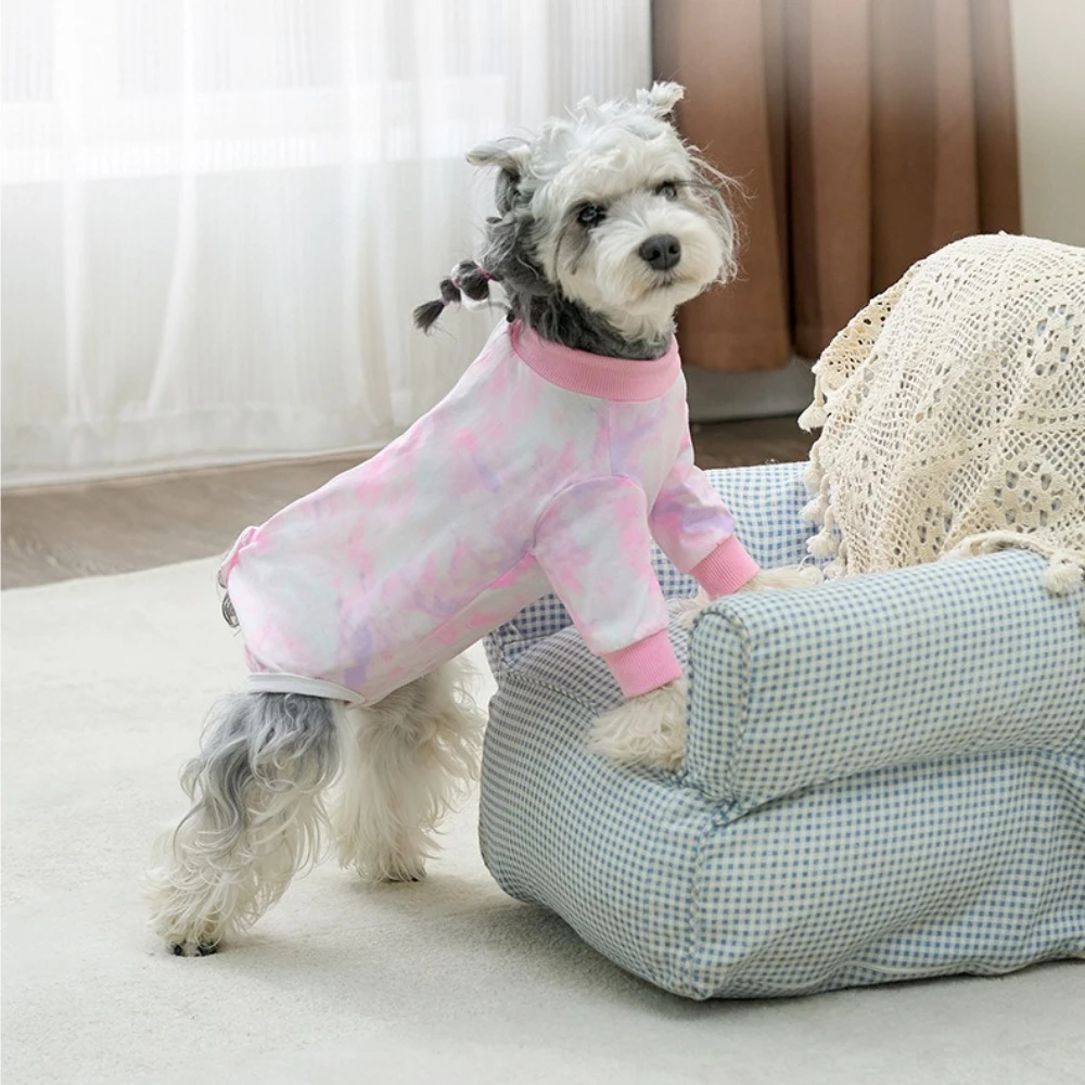 All-Season Dog Recovery Suit with Leg Protectors Full Belly Wrap Post-Op Nursing Shirt for Spayed Female Dog Small Medium Breeds