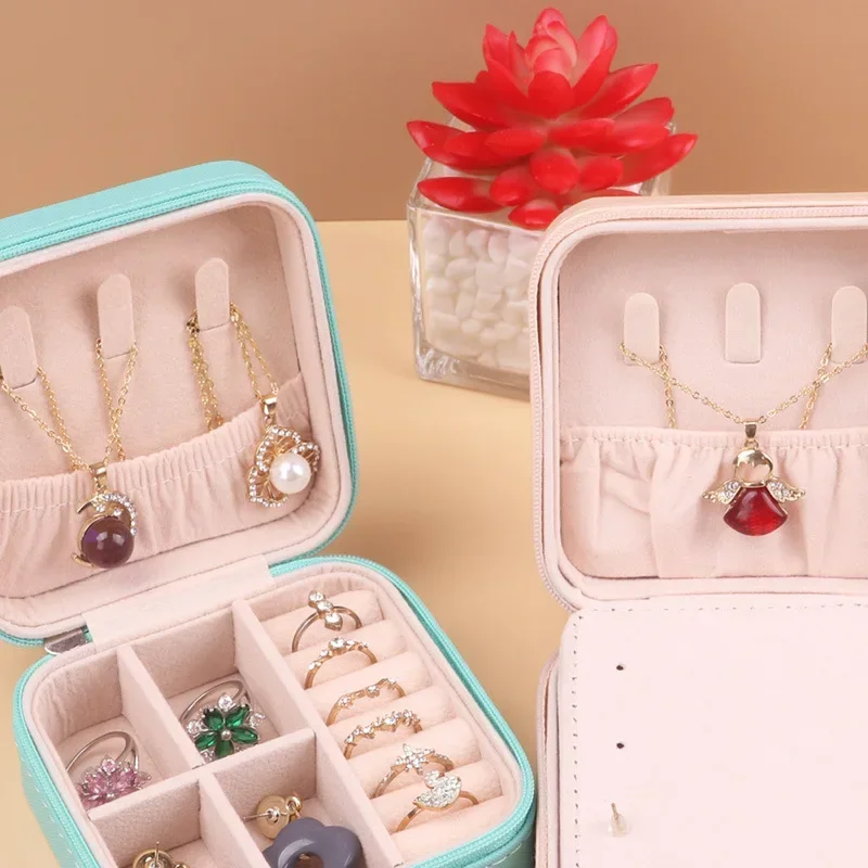 Portable Accessory Box Earrings Earrings Necklaces Rings Storage Jewelry Boxes Travel Jewelry Storage Bag Organizer Display Box