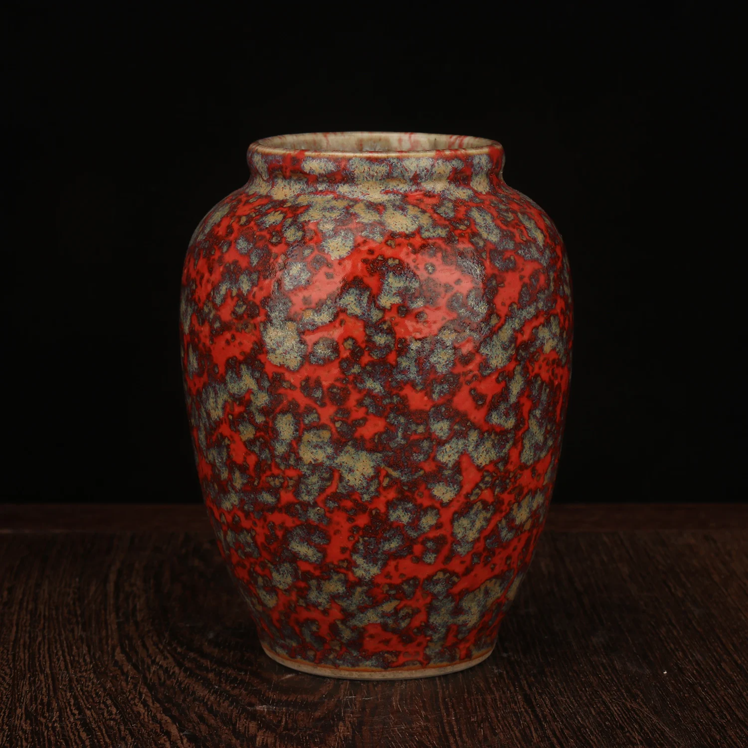 

Vase ceramic underglaze red strip small jar antique porcelain suitable for office bogu frame tabletop ornament new Chinese style