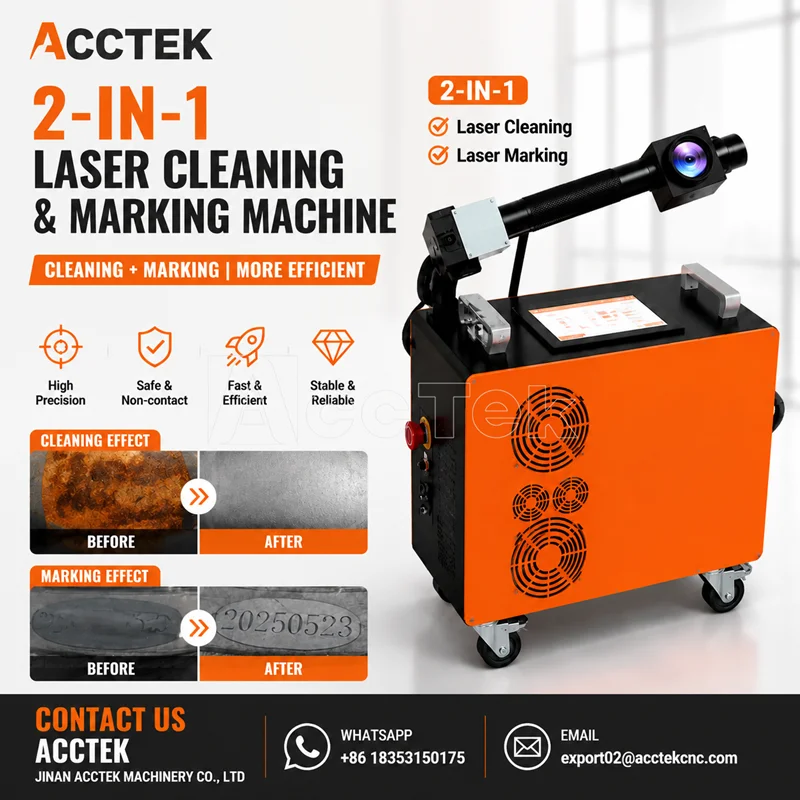 -in-1 Pulse Laser Cleaning & Marking Machine 100W 200W 300W Portable Rust Removal Metal Engraving Marking Machine Laser Cleaner