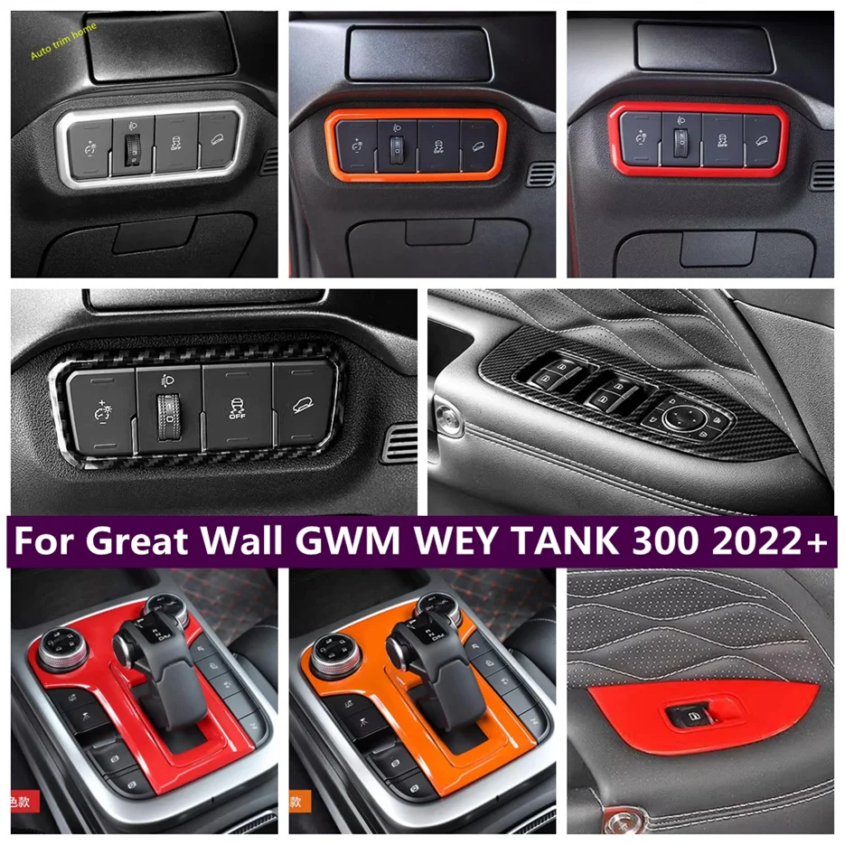 

Gear Shift Decor Frame Window Lift Head Light Lamp Button Cover Trim For Great Wall GWM WEY TANK 300 2022 - 2025 Car Accessories