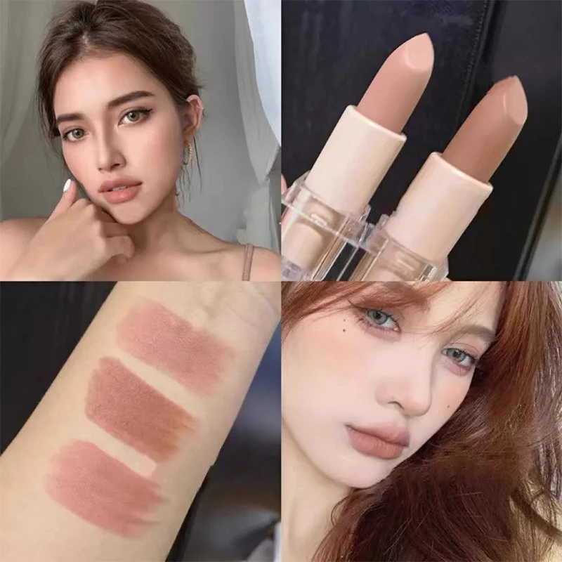 12-color Sexy Matte Lipstick Glossy Velvet Lasting Lip Gloss Moisturize Cheap Lipstick Without Showing Lip Lines Makeup