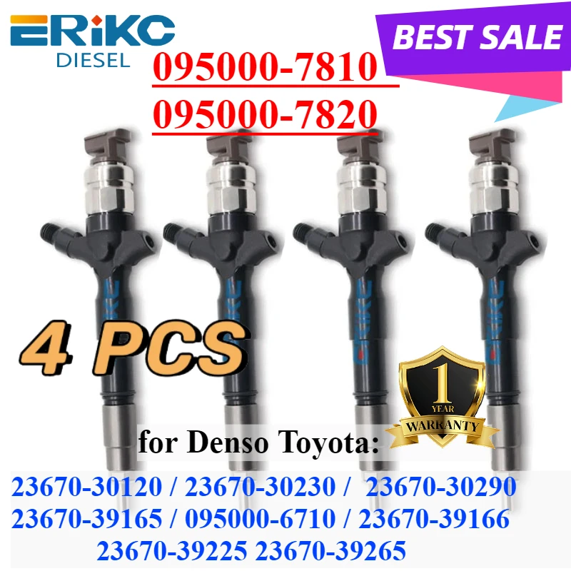 

095000-7810 Common Rail Injector 095000-7820 23670-39165 For Toyota Hiace 3.0L 1KD-FTV 23670-30120 23670-30230 23670-30290