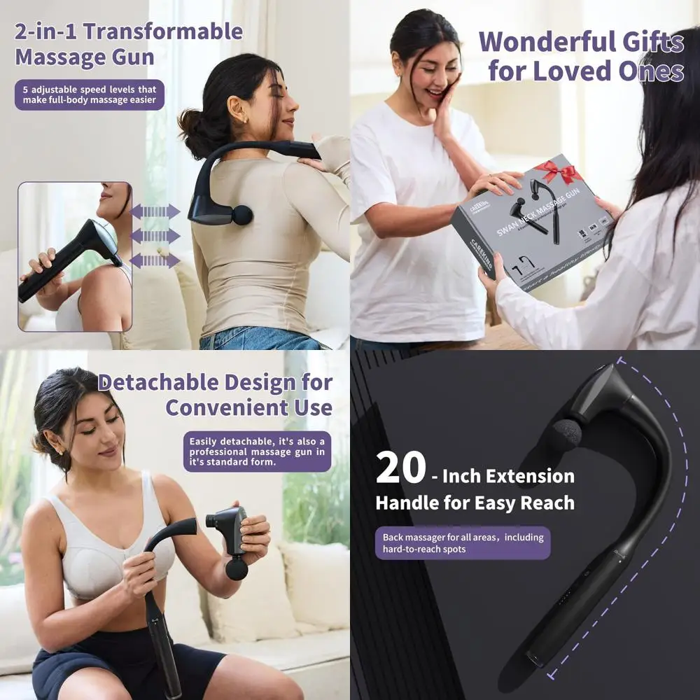 

Съемный массажер для мышц с 20-удлинительной ручкой для облегчения боли глубоких тканей, шеи и спины, портативный массажер для плеч, Lo