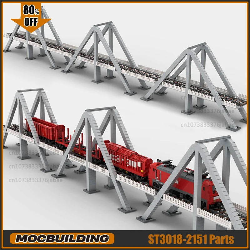 MOC Triangle Single Way Bridge Building Blocks City Train Technology Bricks DIY Assembly Model Display Toys Set Xmas Gifts