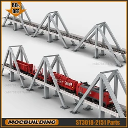 MOC Triangle Single Way Bridge Building Blocks City Train Technology Bricks DIY Assembly Model Display Toys Set Xmas Gifts