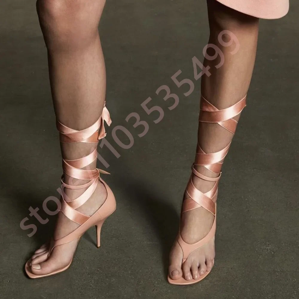 Pink Clip-Toe Strap Fashion Women's Sandals 2025 Summer New Party Casual Sandals Ins Style Sexy Catwalk Thin High Heels view 3