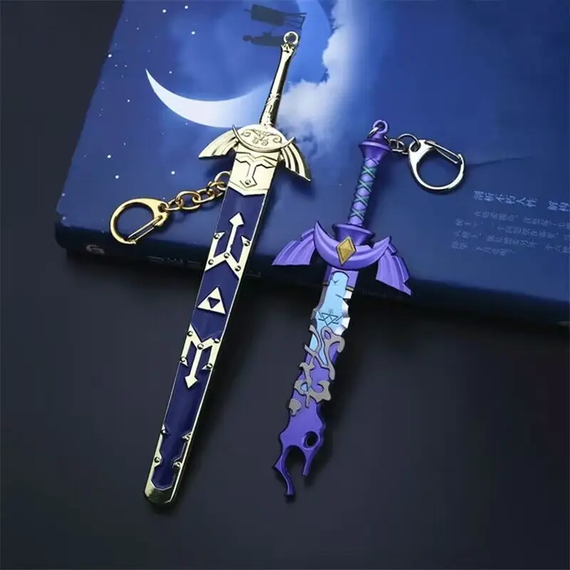 Zeldas Keychain Tears of The Kingdom Link Hero Master Sword Keyring Weapon Model Metal Pendant Chaveiro llaveros  Anime Souvenir