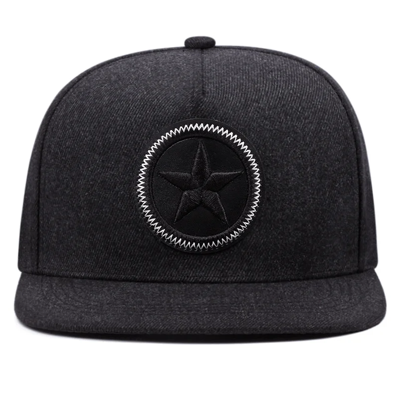 Men\'s Cap 2024 Summer Hip Hop Snapback Pentagram Badge Baseball Caps For Men Women Flat Brim Trucker Hats Outdoor Sports Gorras