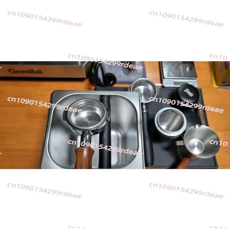 square semi-automatic coffee machine slag tapping Stainless steel coffee powder bucket slag  slot coffee utensils
