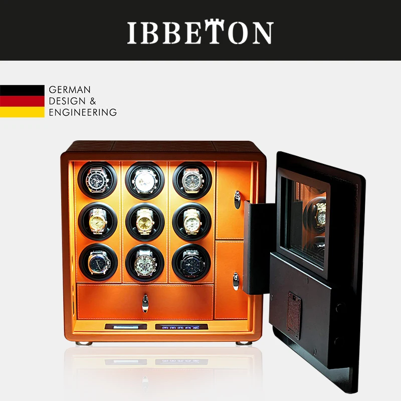 IBBETON Watch Winder Intelligent Safe Box Automatic Watch Steel Storage Box 6/9/12 Watches & Jewelry Storage Cabinet