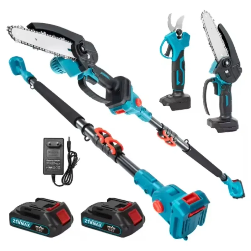 Lithium Battery Cordless Pruning Saw Telescopic Long Pole Chainsaw Garden Branch Cutter