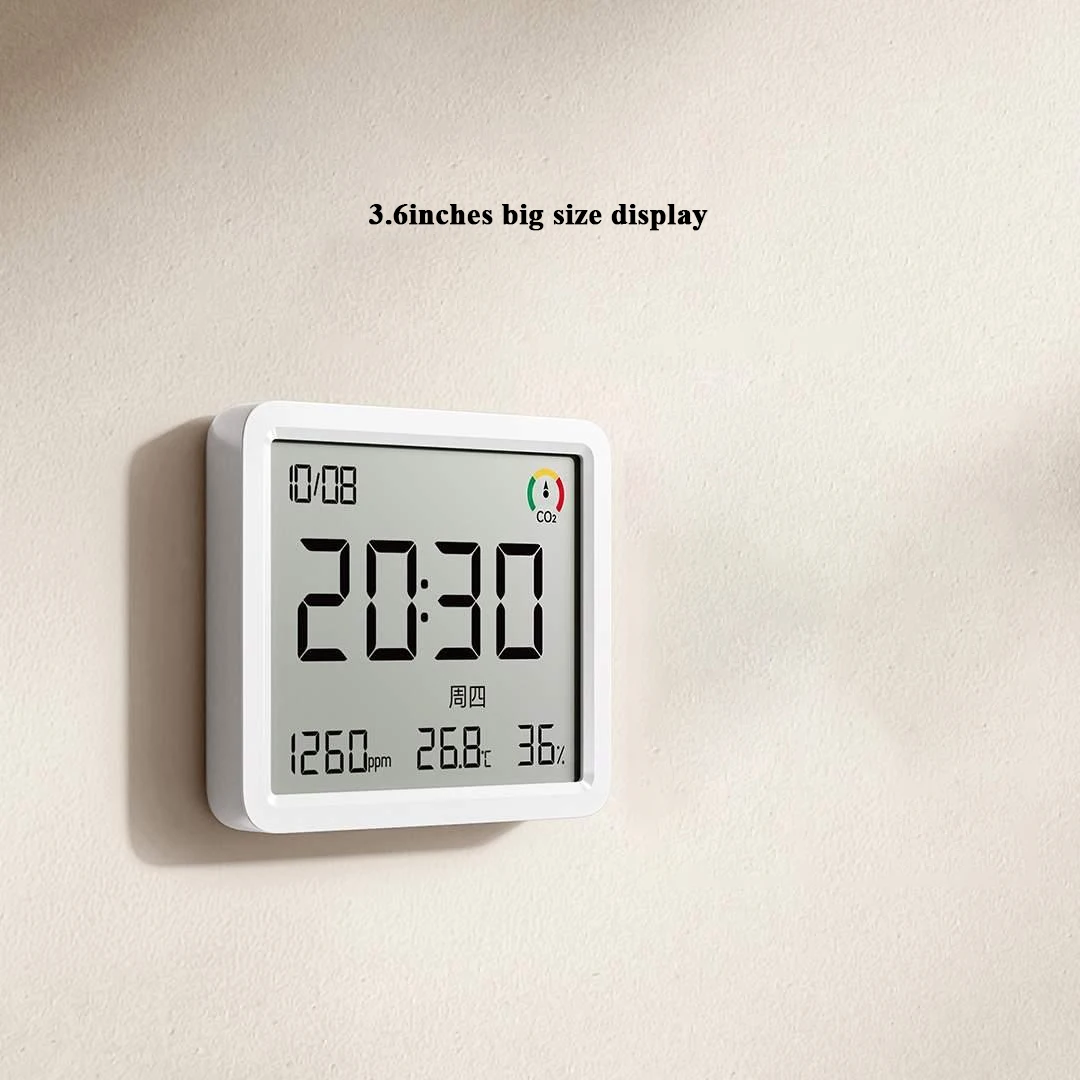 Mijia Smart Hygrometer Thermometer 3 Pro 3.6 Inch Air Detector CO2 Humidity Temperature Sensor Works for Xiaomi HyperOS