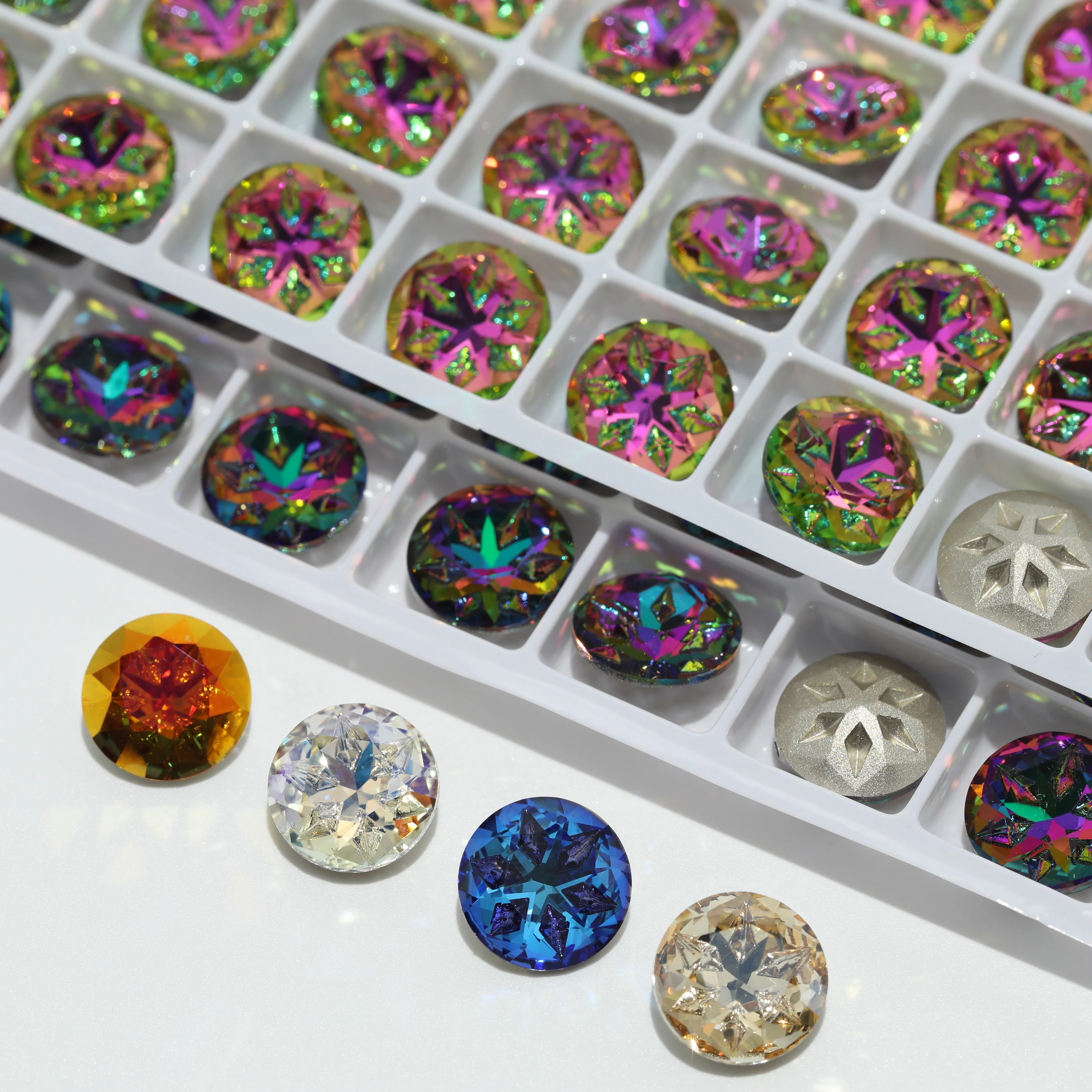 GRST Premium Meteorite Serie Strass DV4021 Runde Ziersteine Glänzende Kristalle für Nagelkunst Hochzeitskleider Taschen DIY-Zubehör – Detail 5